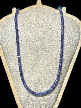 Tanzanite Faceted Rondelle Gemstone Beaded Beautiful Necklaces 18''